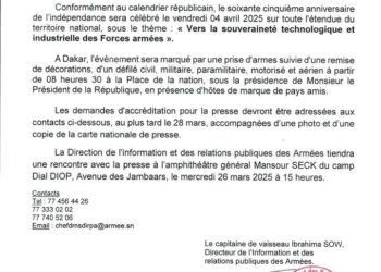 65ᵉ anniversaire de l’indépendance du Sénégal : Cap sur la souveraineté technologique et industrielle des Forces armées